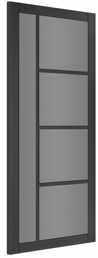 Brixton Black Internal Door with Tinted Glass (pre-finished)